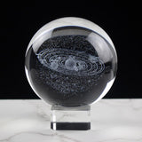 Laser Engraved Planets Glass Sphere Cosmic - ProDeco