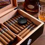 Wood Glass Humidor for 25-50 Cigars - ProDeco