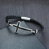 Cross Charm Black Braided Bracelets - ProDeco