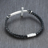 Cross Charm Black Braided Bracelets - ProDeco