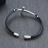 Cross Charm Black Braided Bracelets - ProDeco