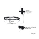 Cross Charm Black Braided Bracelets - ProDeco