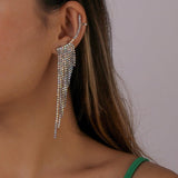 Earrings Rhinestone Fringe - ProDeco