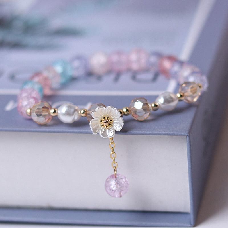 Flower Pearl Crystal Beads Bracelet - ProDeco