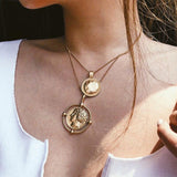 Vintage Carved Coin Necklace - ProDeco