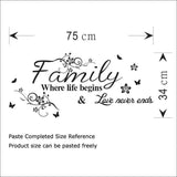 Wall Stickers Family Where Life Begins Love Never Ends - ProDeco